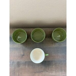 Vintage Avocado Green Ramekin‎ & Mug Set – Mid-Century Ceramic Kitchenware